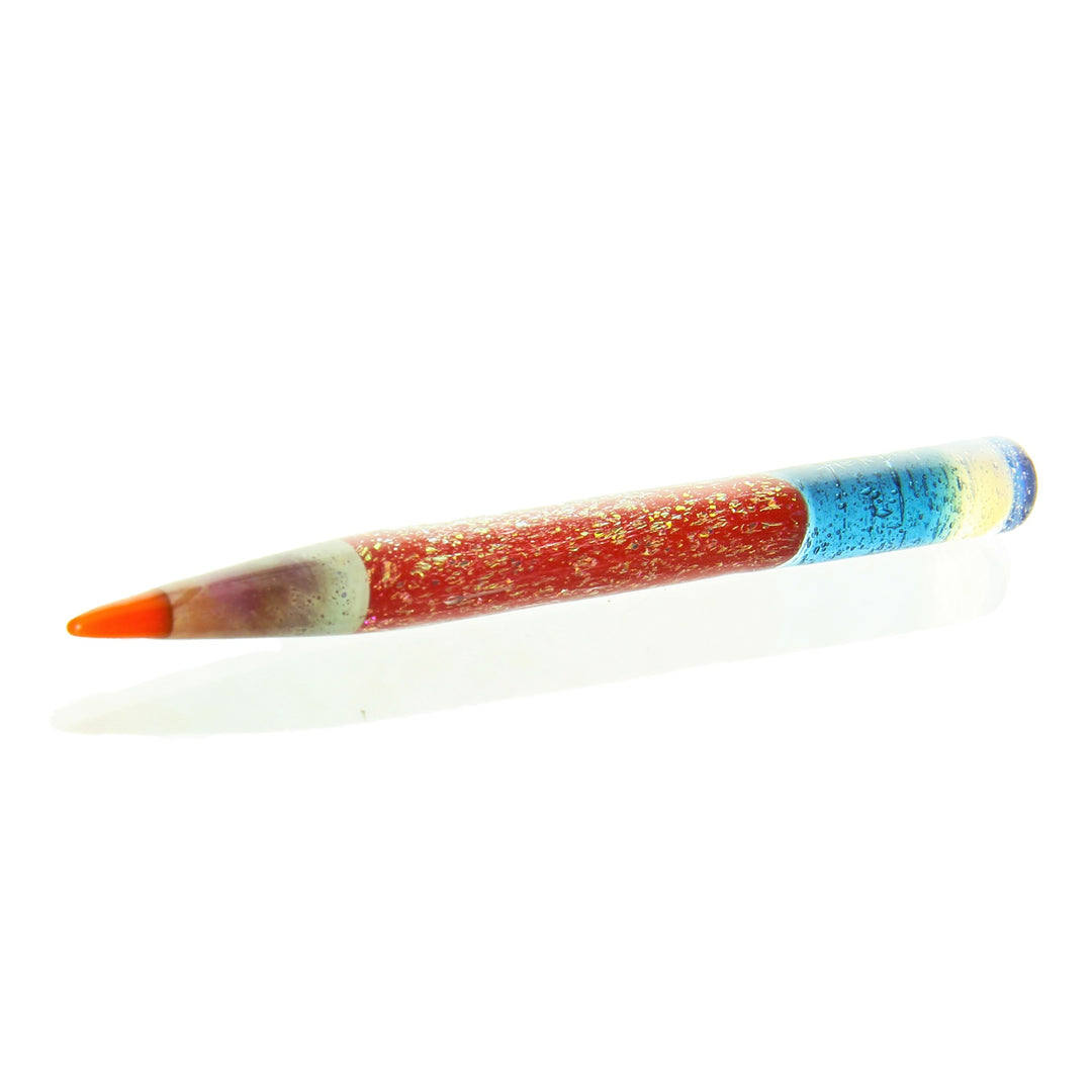 Sherbet Glass x Phatt Matt Red Dichro Pencil — handmade collab glass dabber with red dichroic shimmer accent