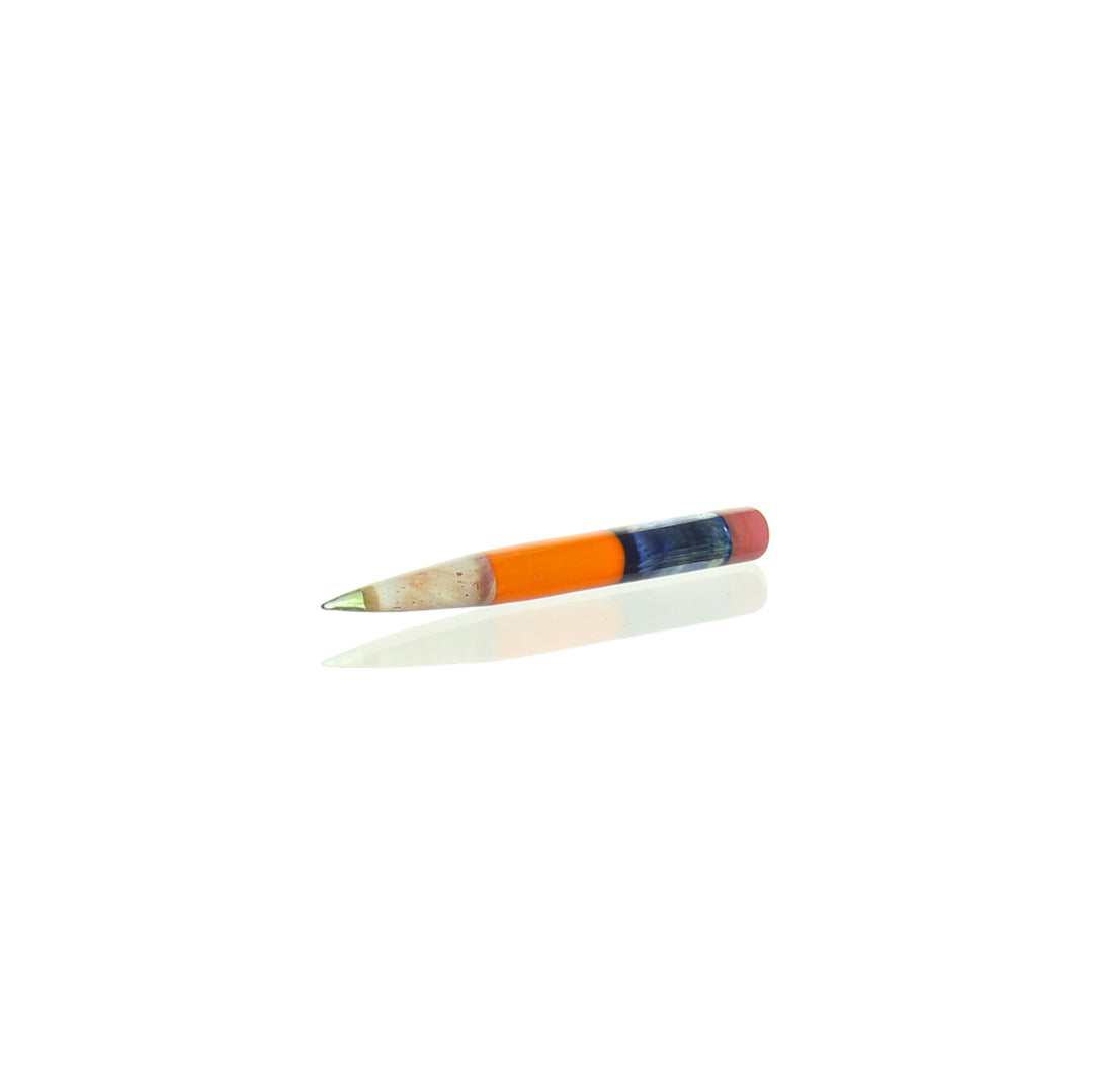 Sherbet Glass Stubby Pencil Dabber Orange Yellow Tip — heady glass stubby-style pencil dabber in orange with yellow tip