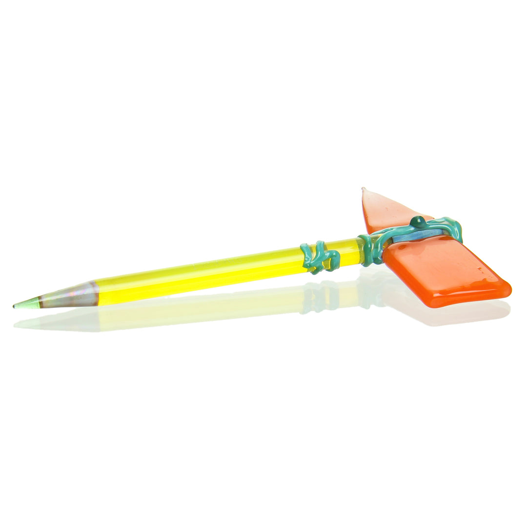 Sherbet Glass x T. Hawk Glass Tomahawk Pencil Dabber — collab heady glass pencil dabber with tomahawk-shaped tip