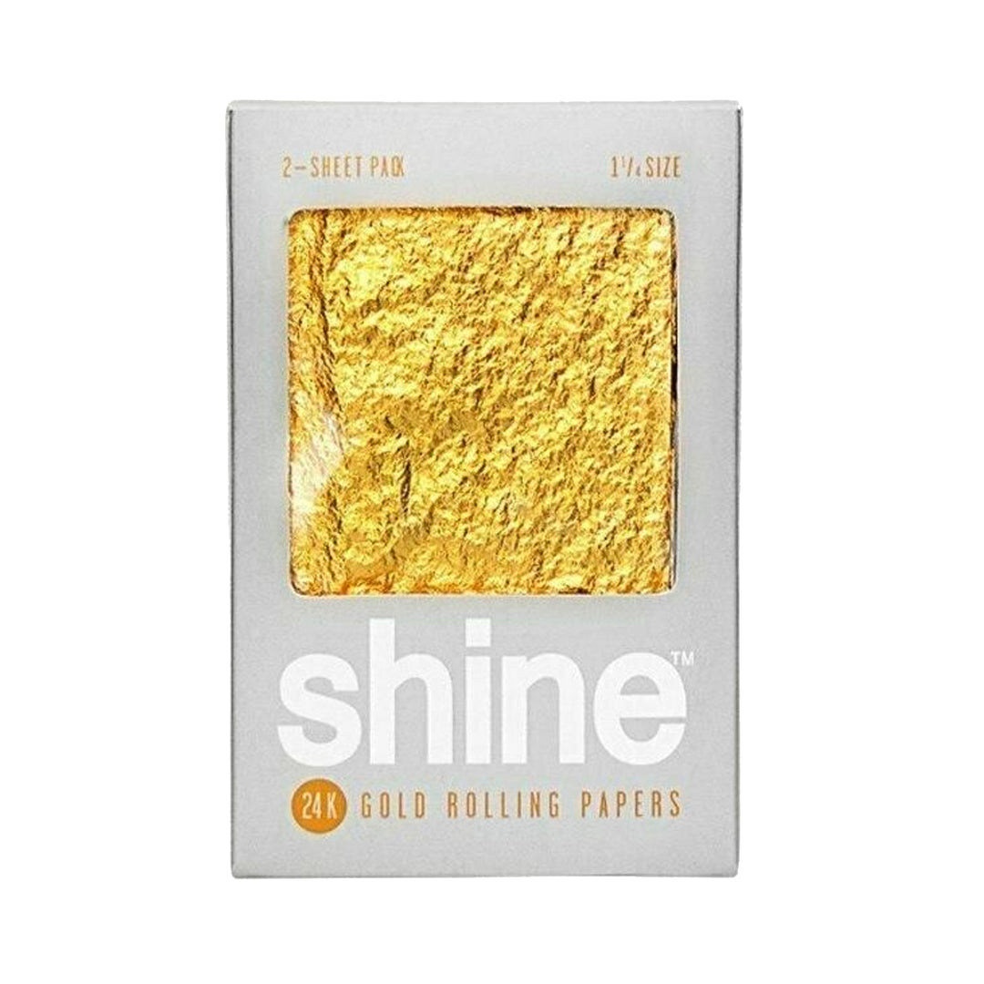 Shine 24k 2-Sheet Gold Rolling Papers 1 1/4 Size — packaging detail
