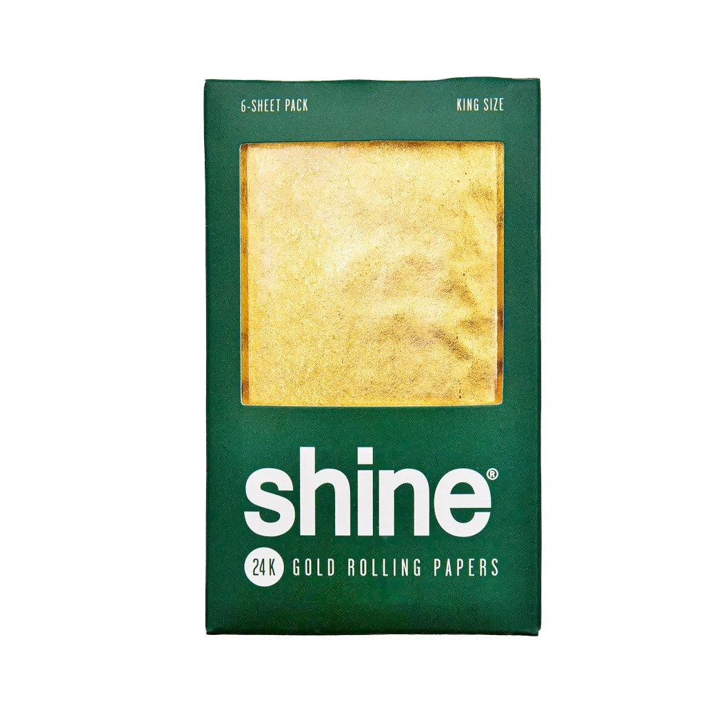Shine 24k 6-Sheet Gold Rolling Papers King Size — 24k gold rolling papers, 6 sheet king size pack