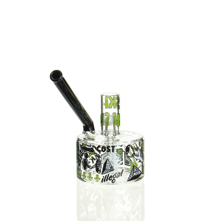 Ski Mask Pole Jam Vapor Bubbler Green — heady pole jam vapor bubbler, green accents, hero shot