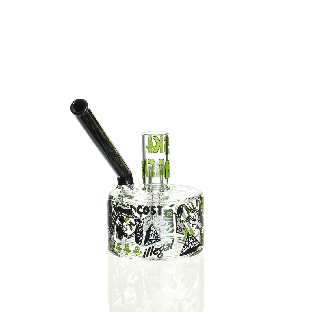Ski Mask Pole Jam Vapor Bubbler Green — heady pole jam vapor bubbler, green accents, hero shot