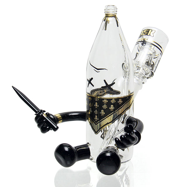 Ski Mask x Slum Gold Slangin Rocks 40oz Bubbler sculptural dab rig with 14mm male joint