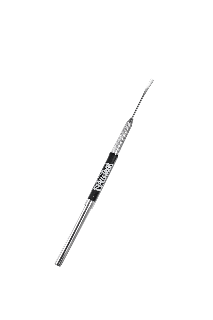 Skilletools Flexy — flexible silicone-tipped dab tool shown in retail packaging with branding