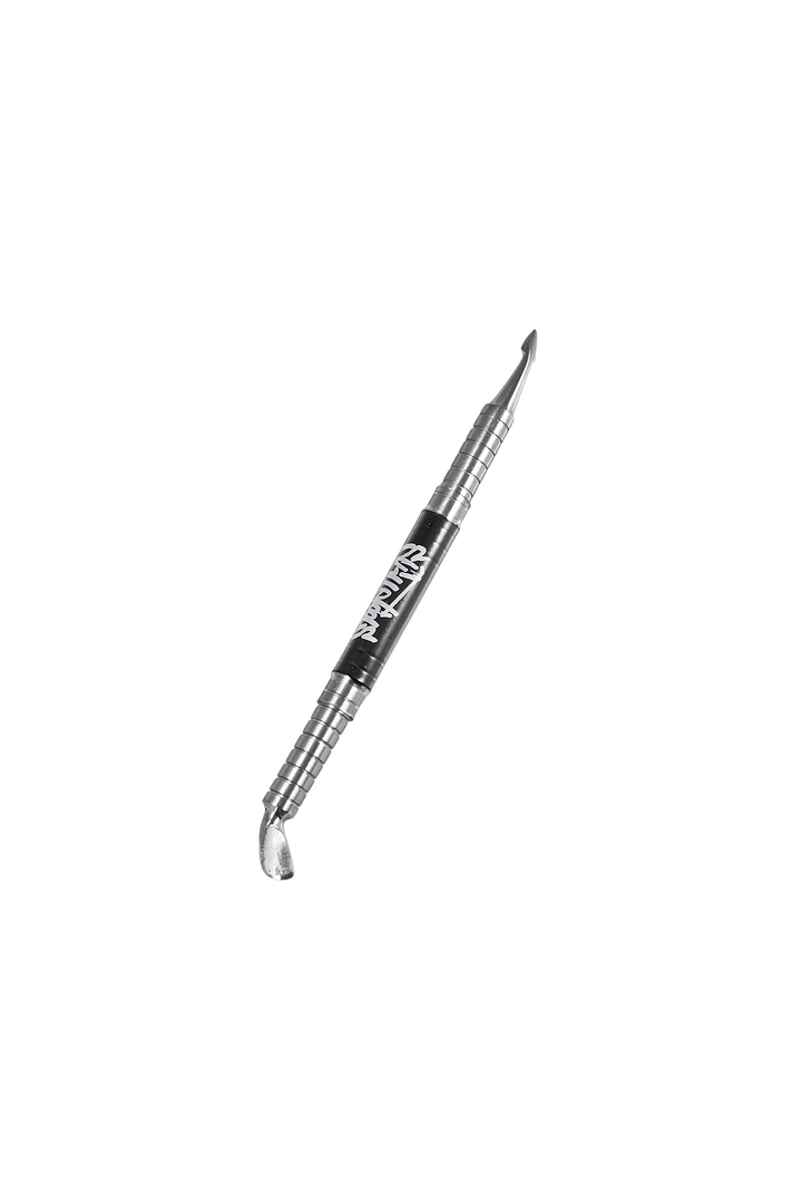 Skilletools Scoop Dogg — stainless steel scoop dab tool shown in retail packaging