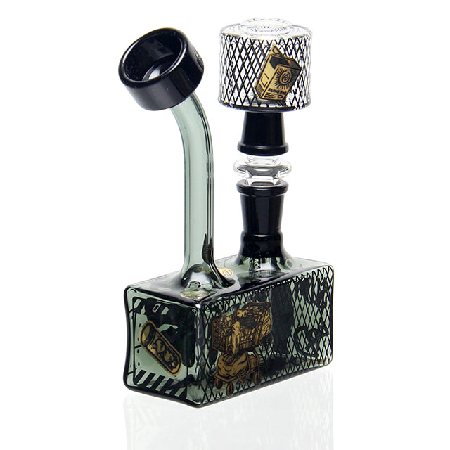 Slum Gold x Lord Glass Brick Bubbler side view