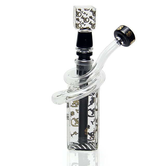 Slum Gold x Lord Glass Water Slide sculptural dab rig with 14mm male joint