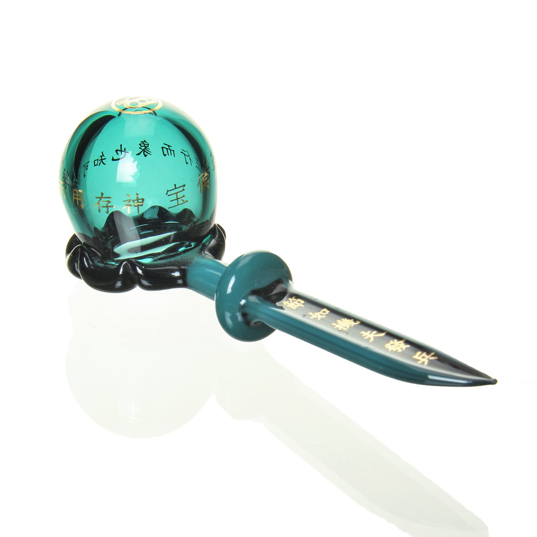 Sokol x Julie Steffey Bubble Stick Dabber Teal (01) — heady bubble stick dab tool collab, hero shot