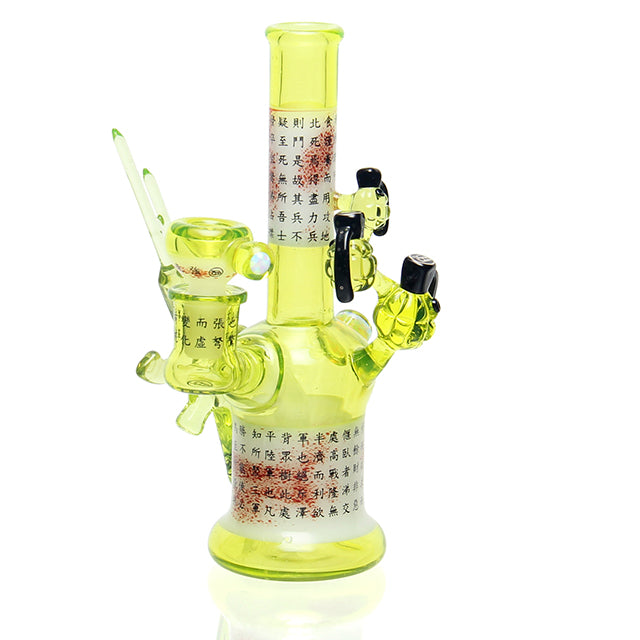 Sokol Glass x Z Landry Bushido Mini Tube Illuminati artwork mini rig with 14mm female joint