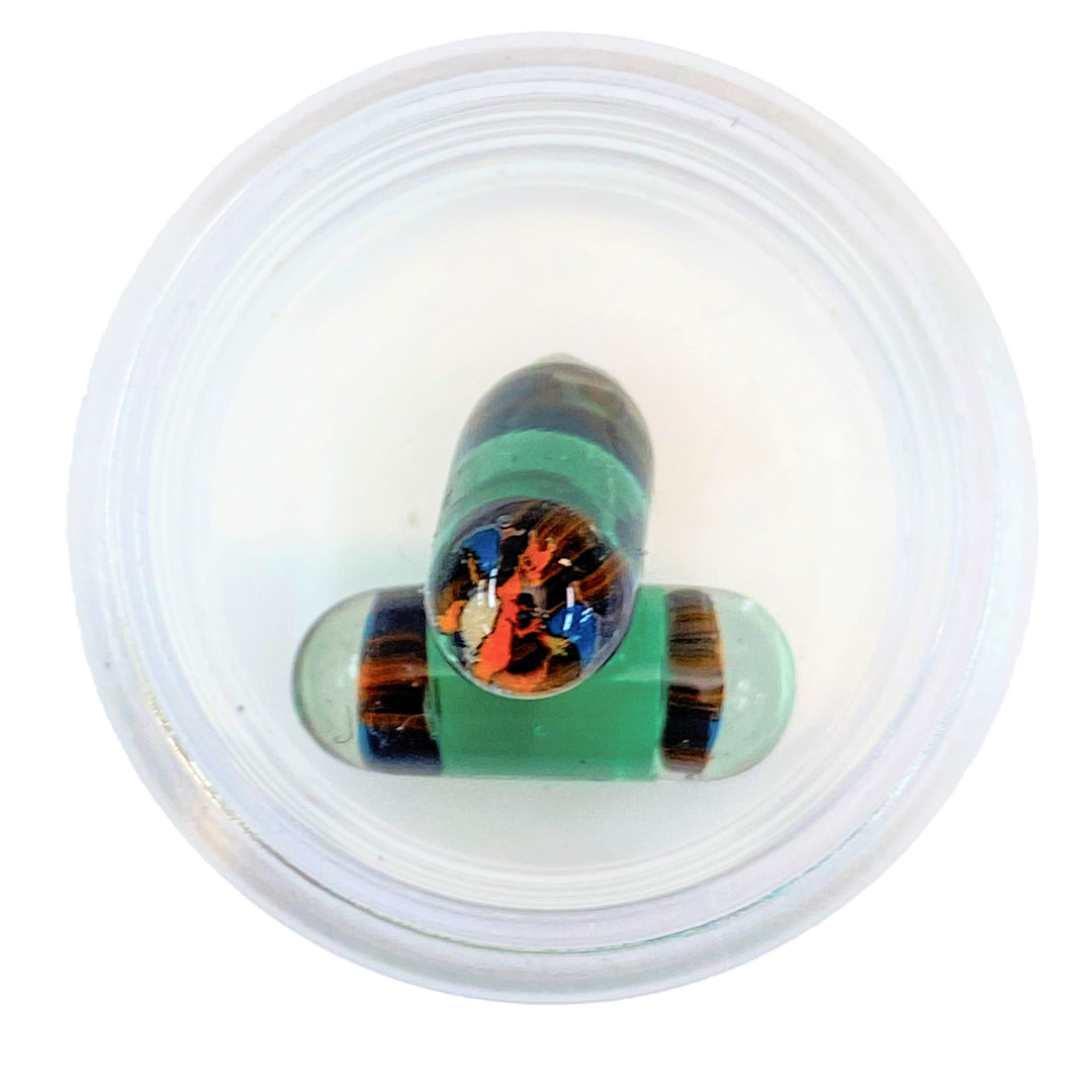 Steve H Glass Milli Terp Pillar Charizard Teal — milli-decorated terp pillar with Charizard artwork in teal