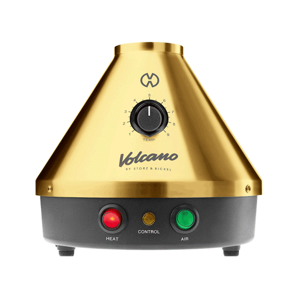 Storz &amp; Bickel Volcano Classic Vaporizer Gold Edition — limited gold finish desktop convection vaporizer, main view