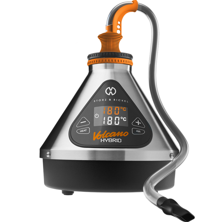 Storz & Bickel Volcano Hybrid — desktop herb vaporizer with digital display, front view