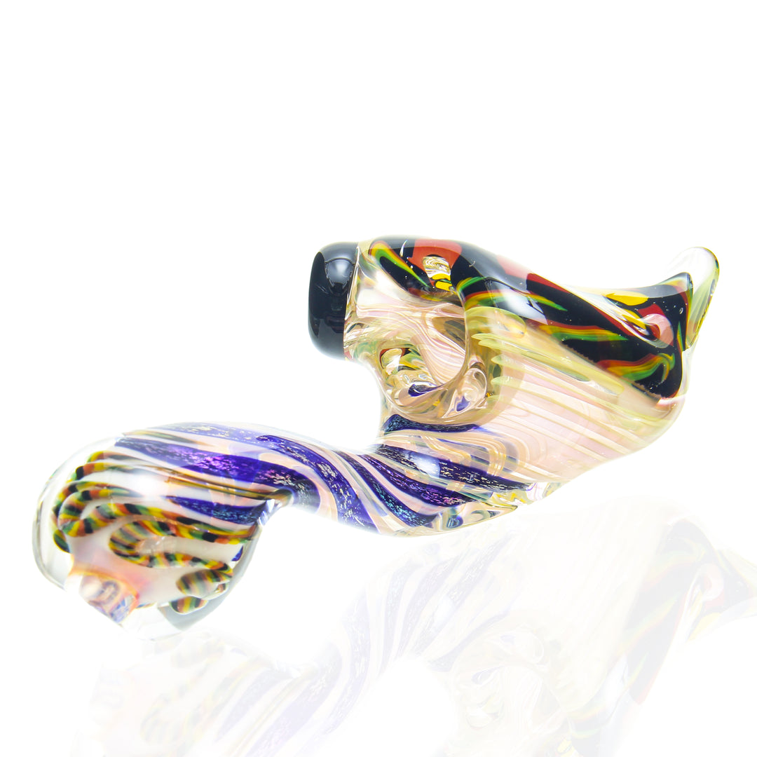 Talent Glass Works Stained Glass Sherlock — stained-glass sherlock pipe shown from alternate side angle