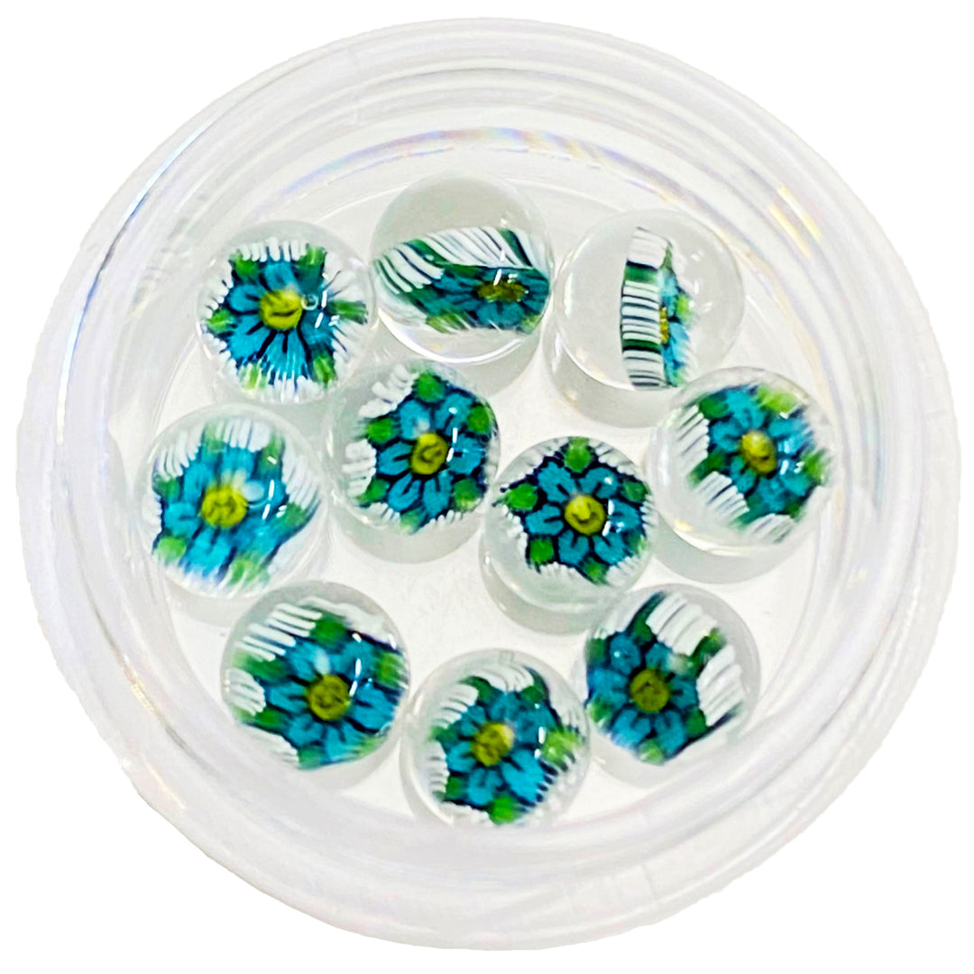 Steve H Glass - Milli Terp Pearl - Teal Flower