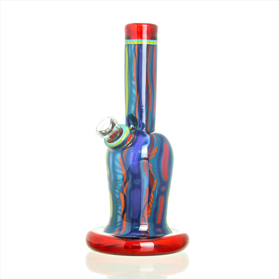 Trip A Glass 7in Coogi Rig Red — handblown 7in dab rig with red Coogi color pattern