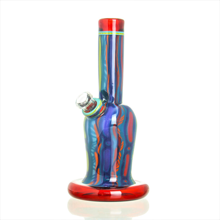 Trip A Glass 7in Coogi Rig Red — handblown 7in dab rig with red Coogi color pattern
