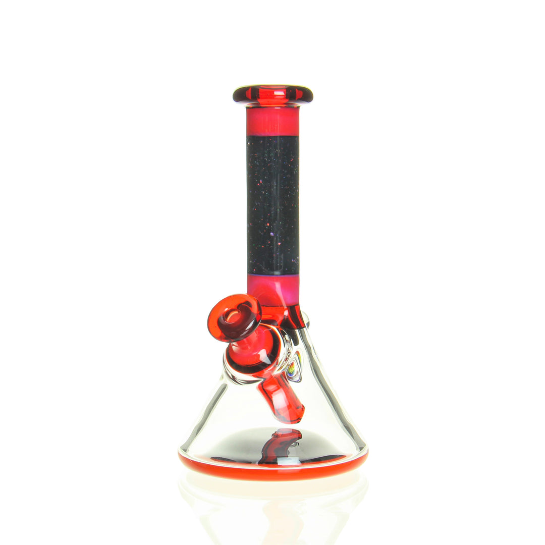 Truchalk Glass 5mm Mini Beaker Crushed Opal — 5mm thick mini beaker bong with crushed opal accent