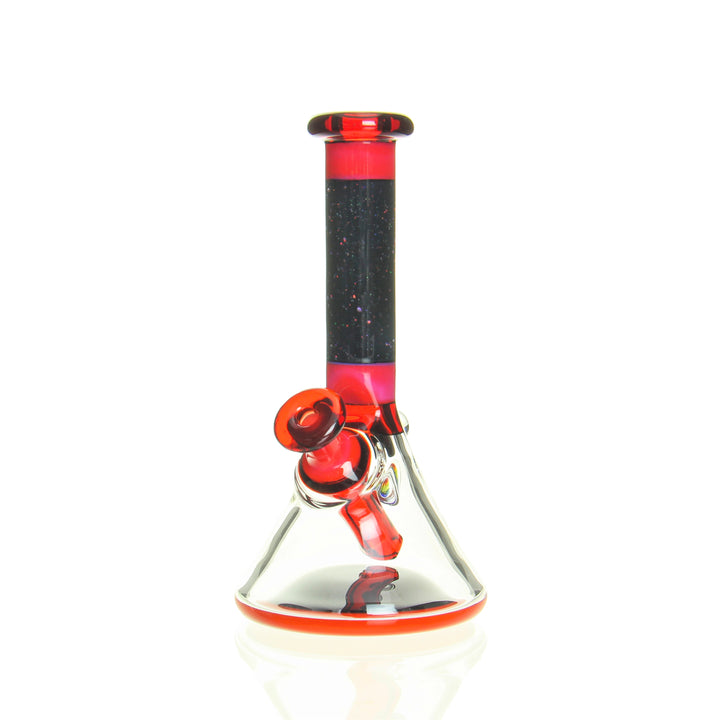 Truchalk Glass 5mm Mini Beaker Crushed Opal — 5mm thick mini beaker bong with crushed opal accent