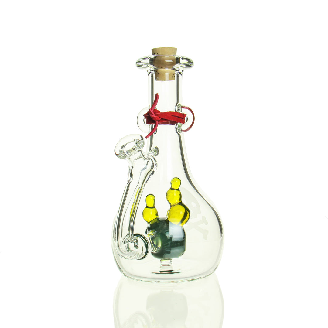 Truchalk Glass Potion Bottle Green — handblown potion-bottle-shaped dab rig in green