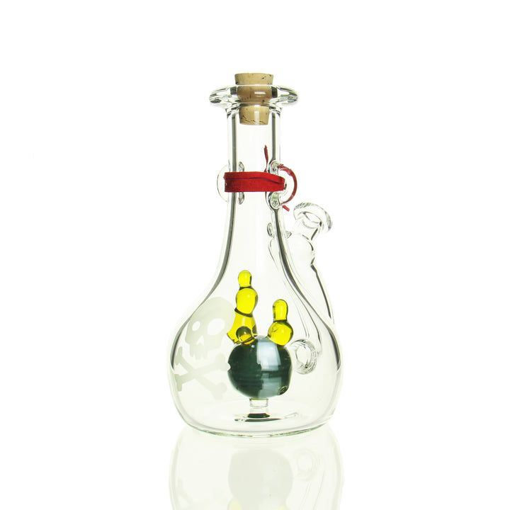 Truchalk Glass Potion Bottle Green — green potion bottle from alternate angle