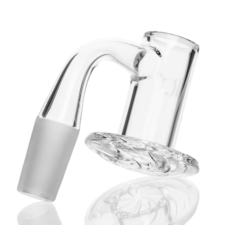 TruQuartz Cyclone Quartz Bucket 14mm Male 90deg — 14mm cyclone bucket shown from alternate angle