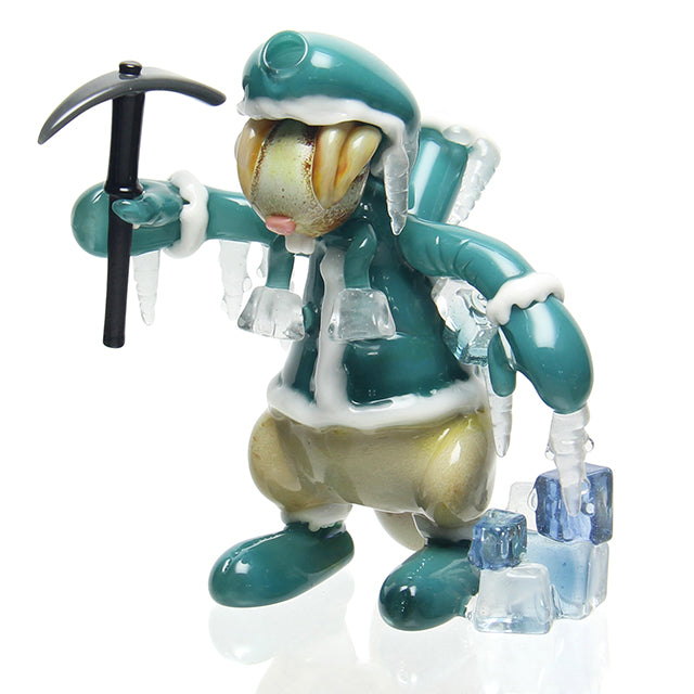Vibe Glass x Chaka Glass Ice Bunny Bubbler sculptural dab rig with 14mm female joint