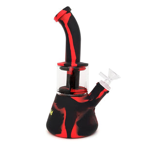 Waxmaid - 8" Glabea Silicone Water Pipe - Black & Red