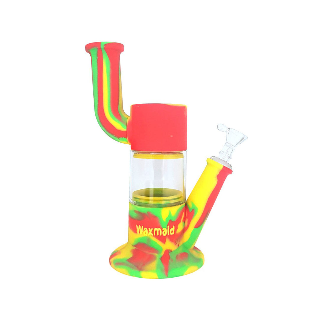 Waxmaid - 9" Robo Silicone Water Pipe - Rasta