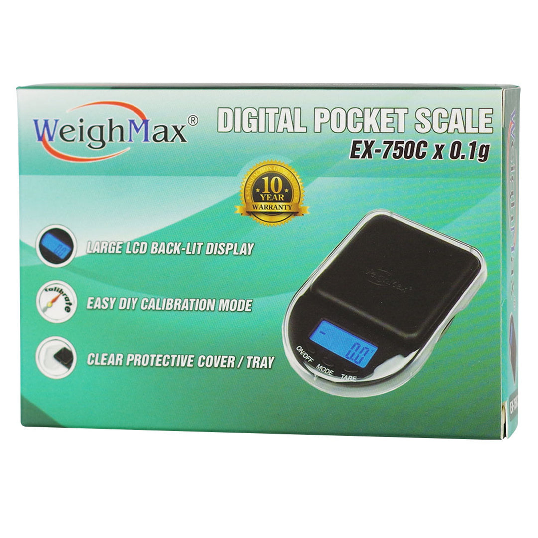 WeighMax EX750C Digital Pocket Scale — alternate angle of the pocket scale