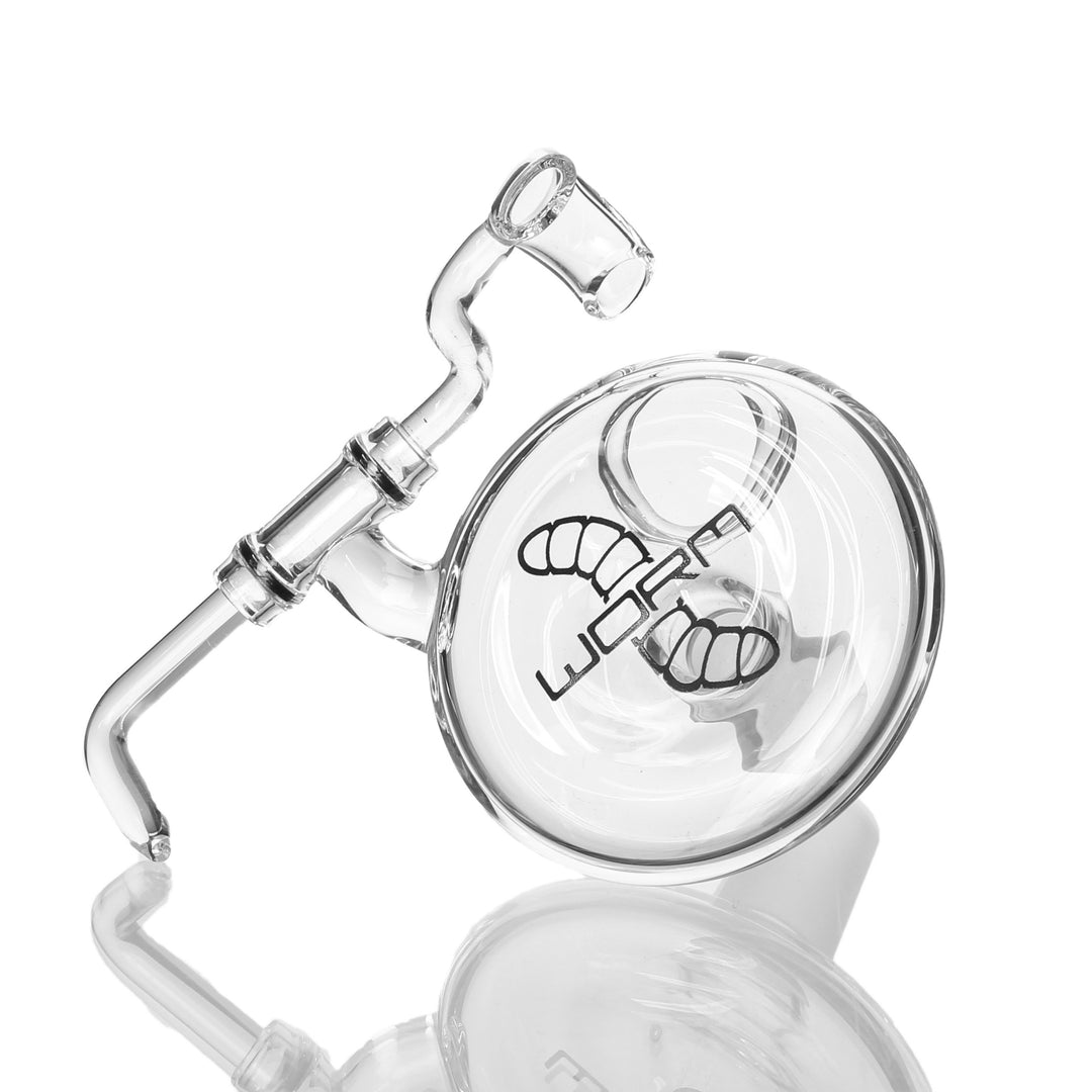 Worm Quartz Noodle Vapor Dish 18mm Male — side profile with 18mm male joint