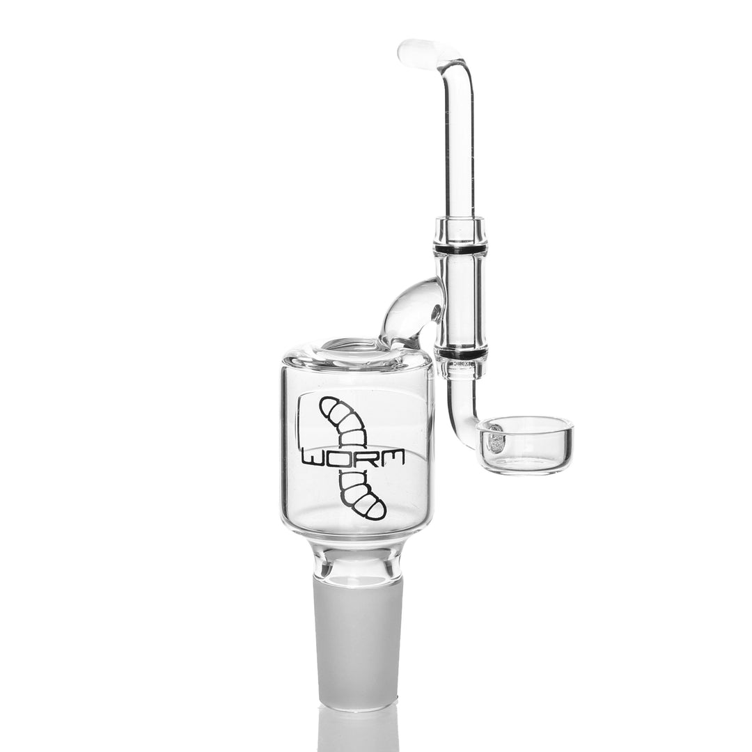Worm Quartz Puddle 18mm Male — quartz puddle vapor attachment with 18mm male joint