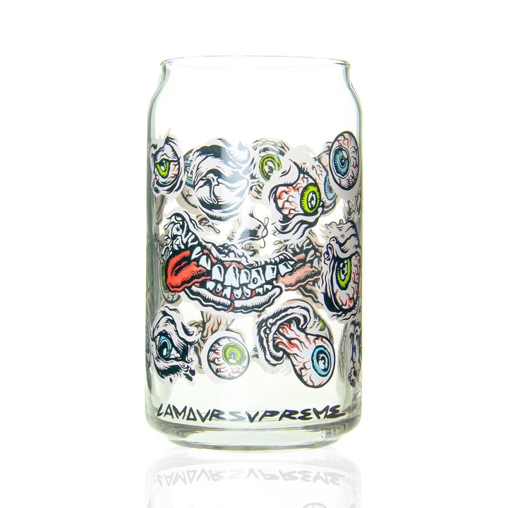 Zach P x LaMour Supreme 16oz Drinking Glass side view
