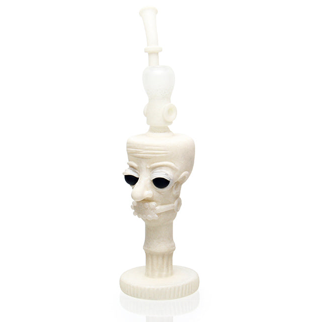 Zach P Glass Punished Head Bubbler sculptural dab rig with 14mm male joint