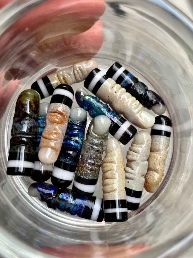 Zach P Zombie Finger Pill Dark Blue — heady glass pill for terp slurpers, hero shot