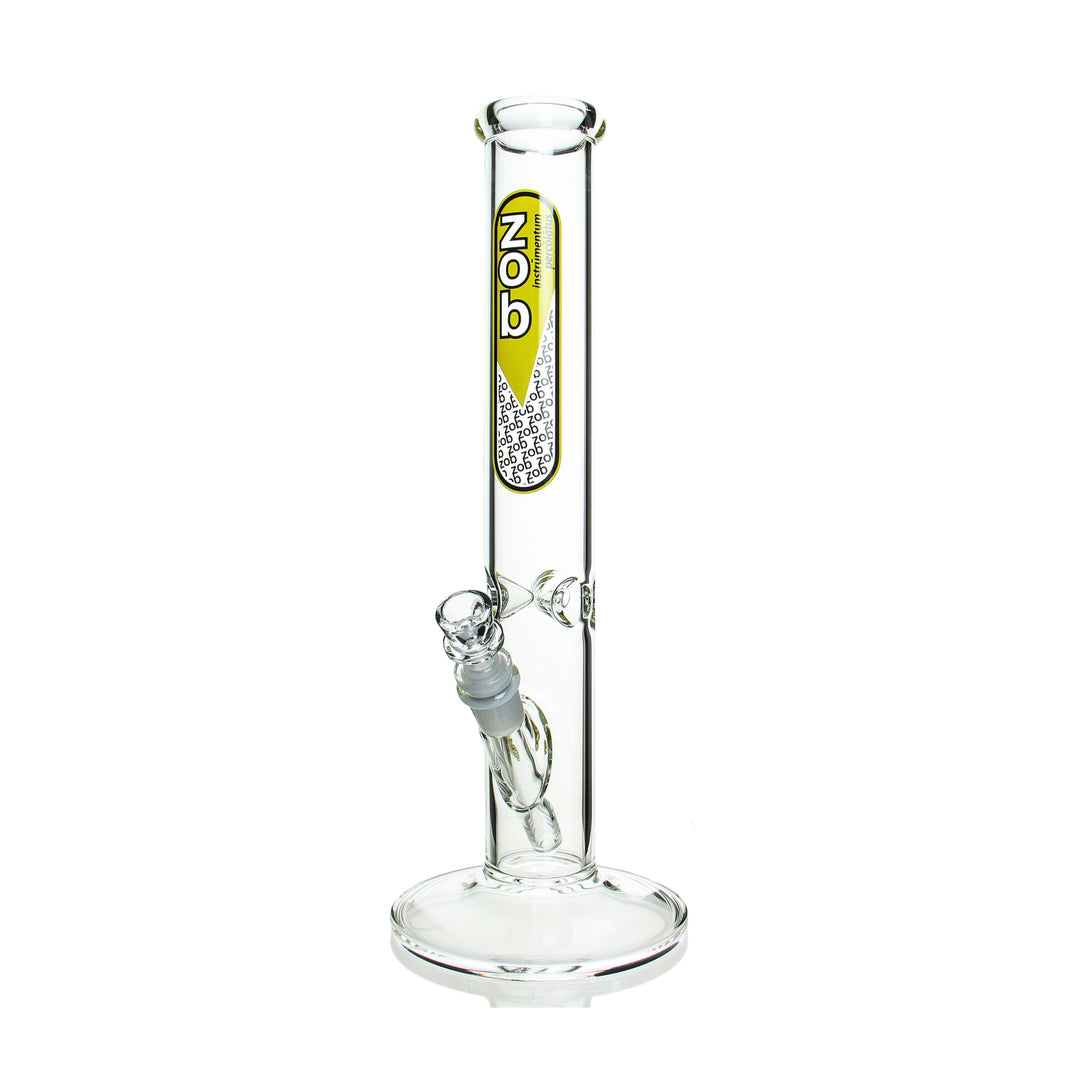 ZOB 14in Straight Yellow — 14in straight tube bong with yellow accent