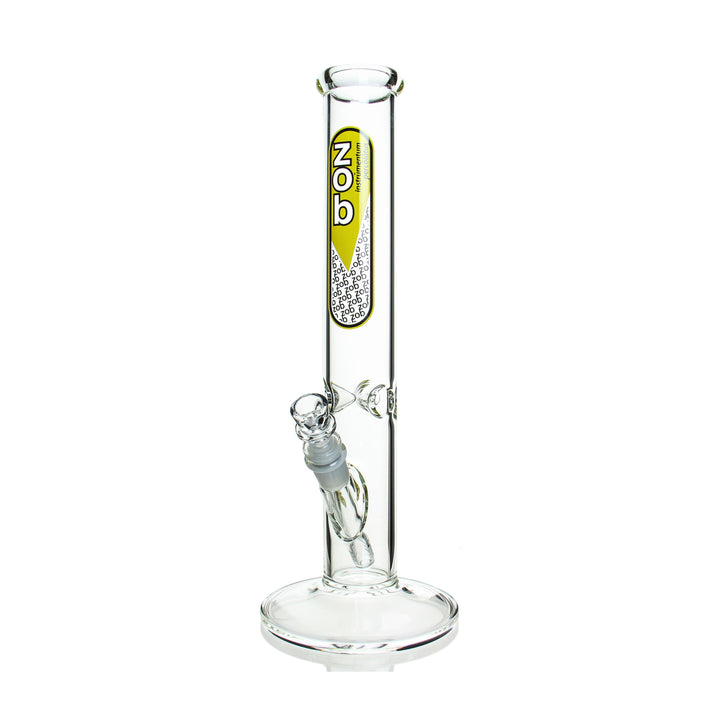 ZOB 14in Straight Yellow — 14in straight tube bong with yellow accent