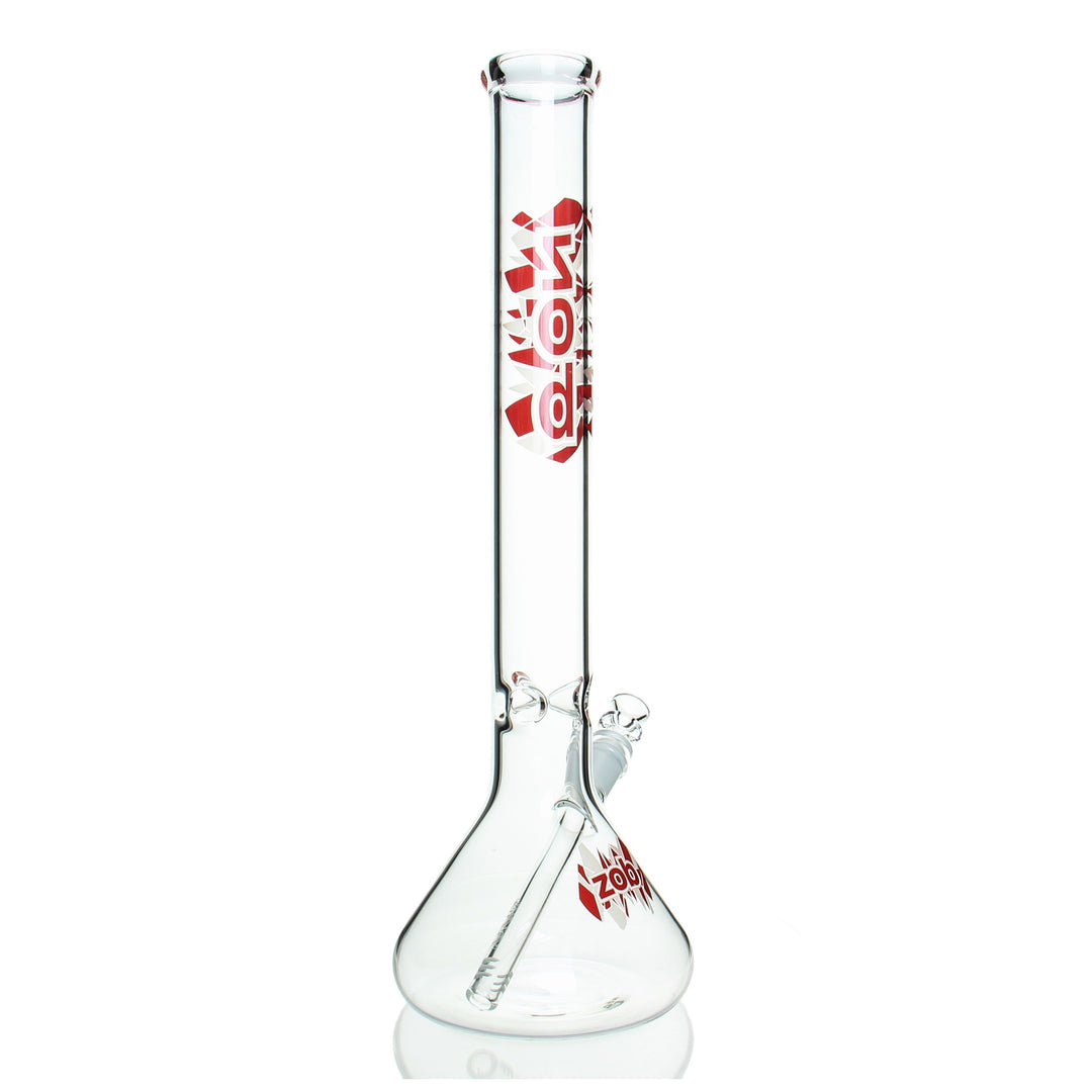 ZOB 18in Beaker Red — red 18in beaker from alternate angle